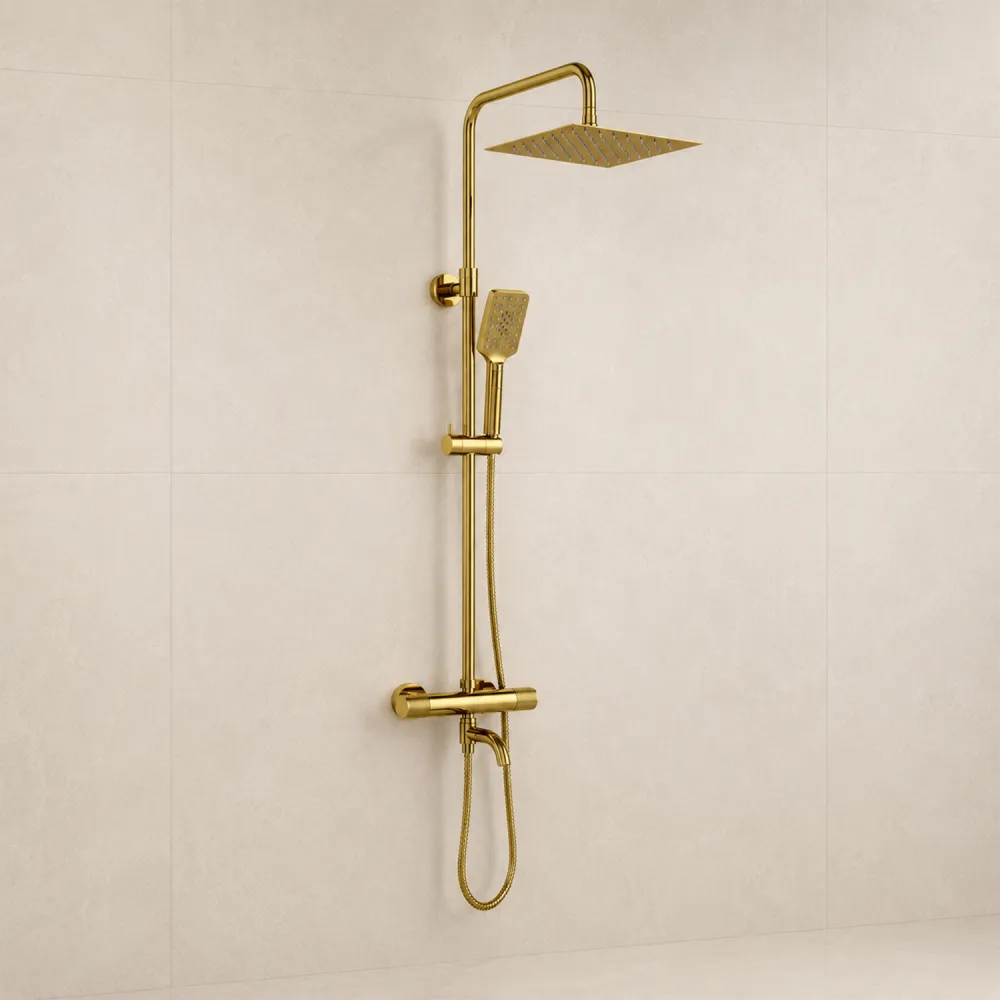 Душевая система со смесителем WasserKRAFT Muritz 98101.261.346PG, золото глянцевое