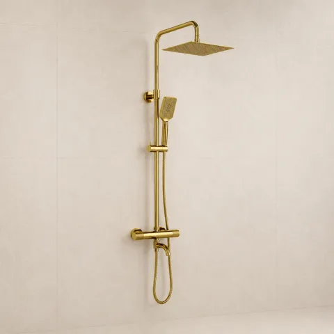 Душевая система со смесителем WasserKRAFT Muritz 98101.261.346PG, золото глянцевое