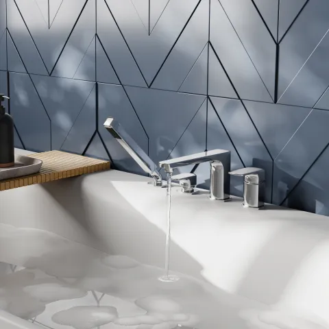 Смеситель на борт ванны WasserKRAFT Salm 2755, 4 отверстия
