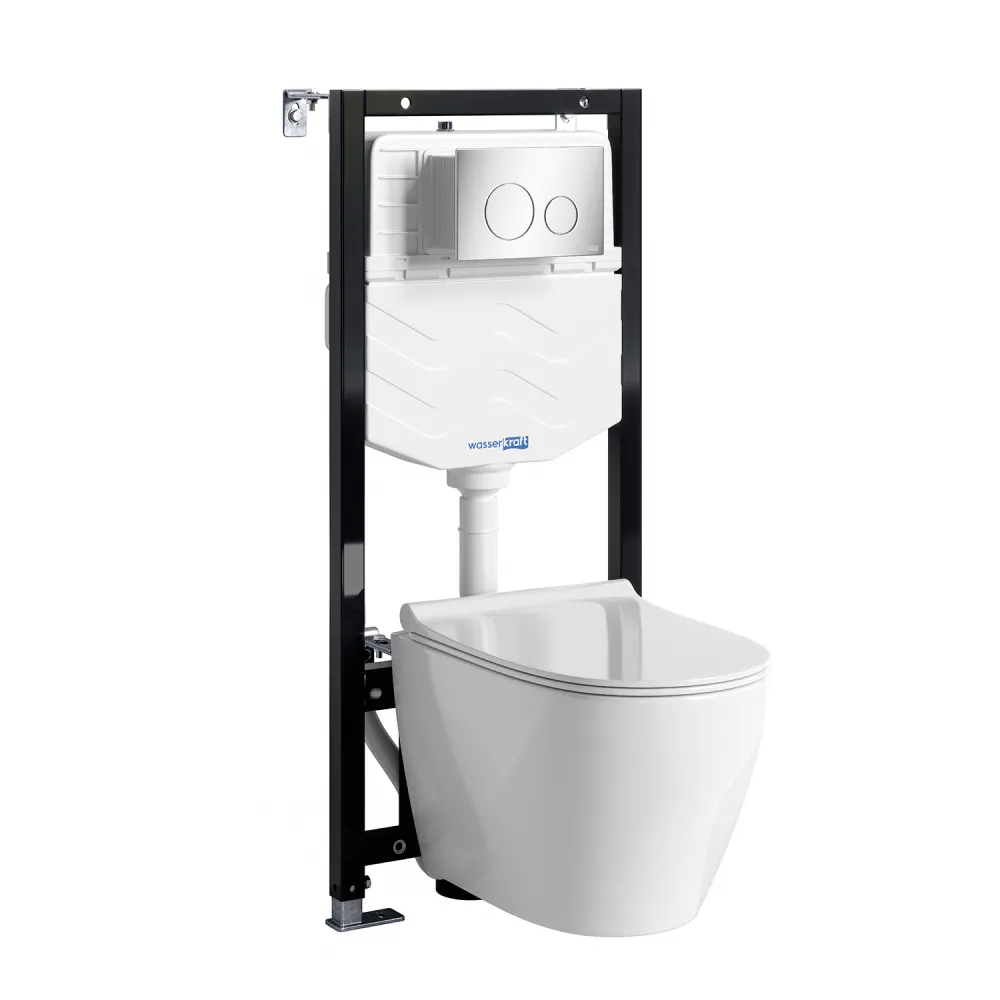 Система инсталляции с унитазом WasserKRAFT Aller 10TLT.010.ME.H002, кнопка CH02, хром