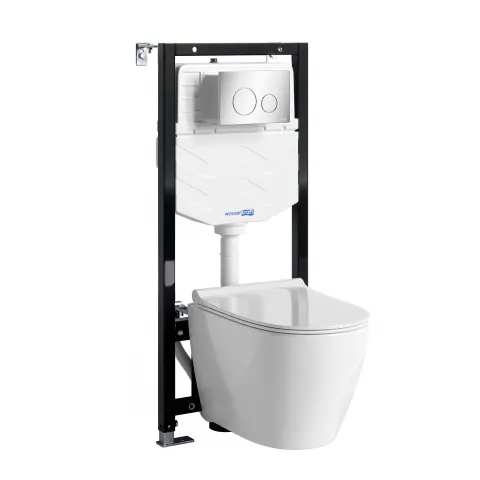 Система инсталляции с унитазом WasserKRAFT Aller 10TLT.010.ME.H002, кнопка CH02, хром