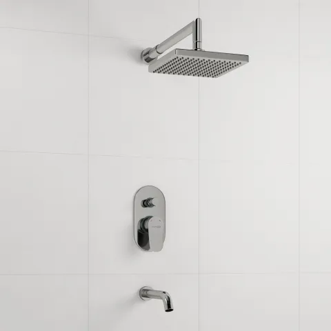 Встраиваемый комплект для ванны с изливом и верхней душевой насадкой WasserKRAFT A13028