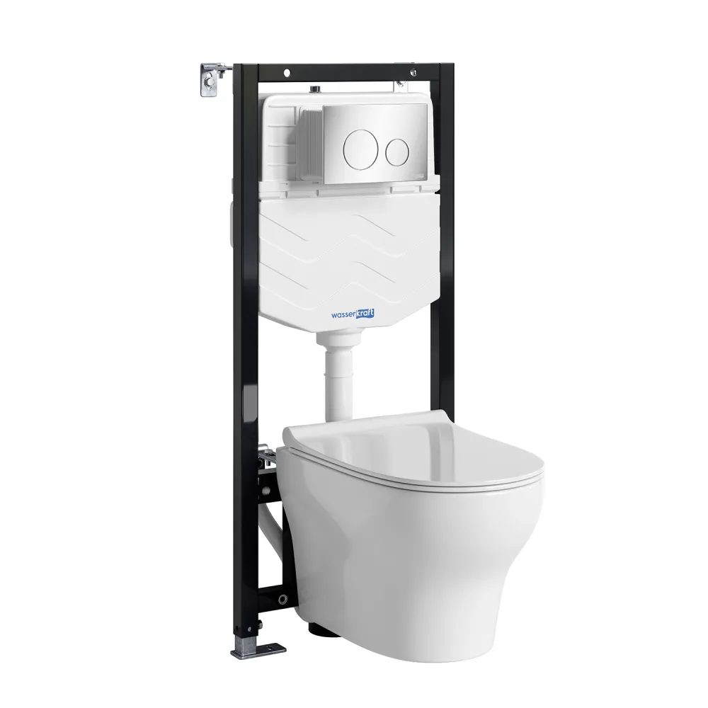 Система инсталляции с унитазом WasserKRAFT Aller 10TLT.010.ME.H001, кнопка CH02, хром
