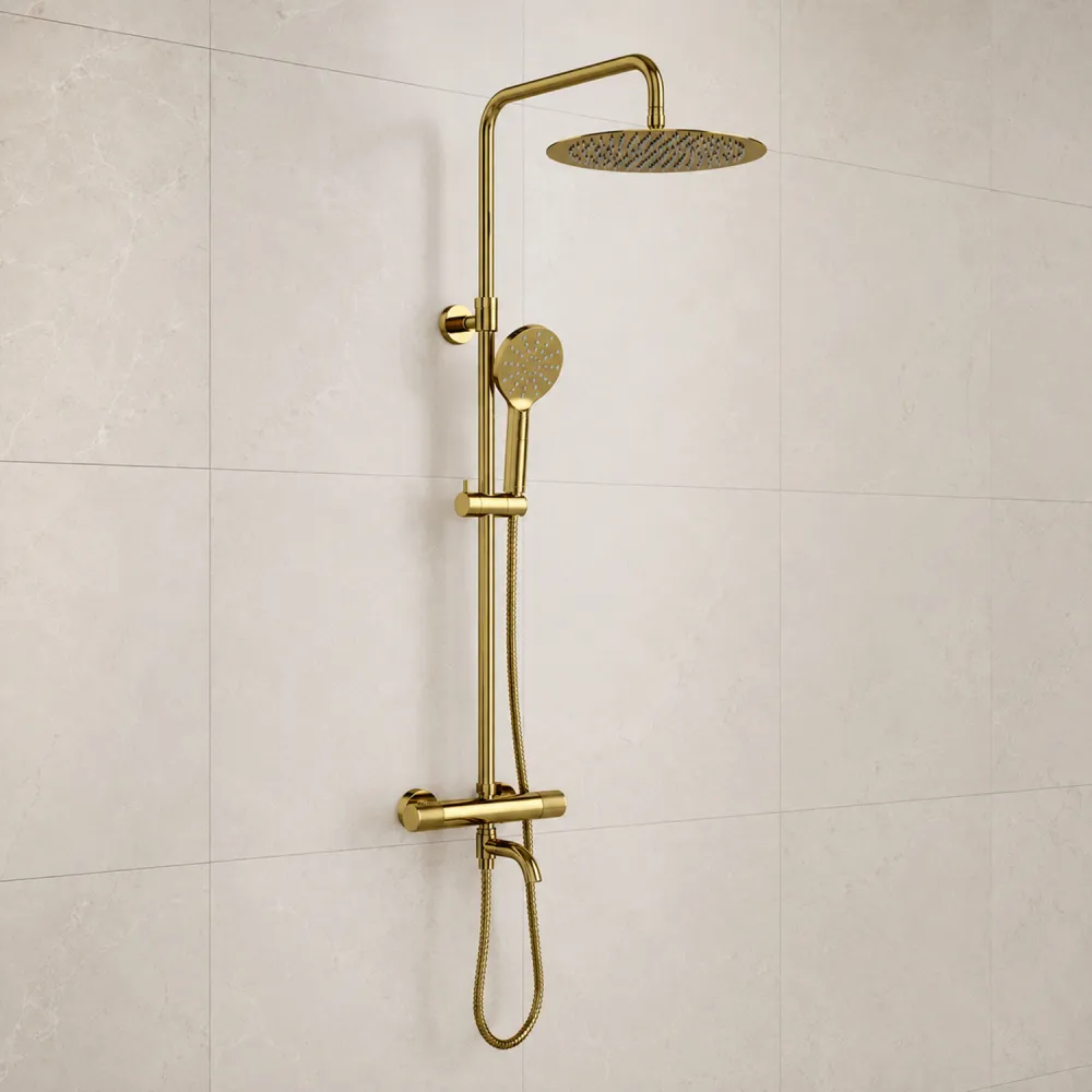 Душевая система со смесителем WasserKRAFT Muritz 98101.263.348PG, золото глянцевое