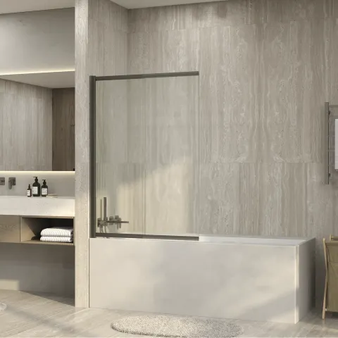 Стеклянная шторка на ванну с фиксатором WasserKRAFT Tauber 64S02-80F